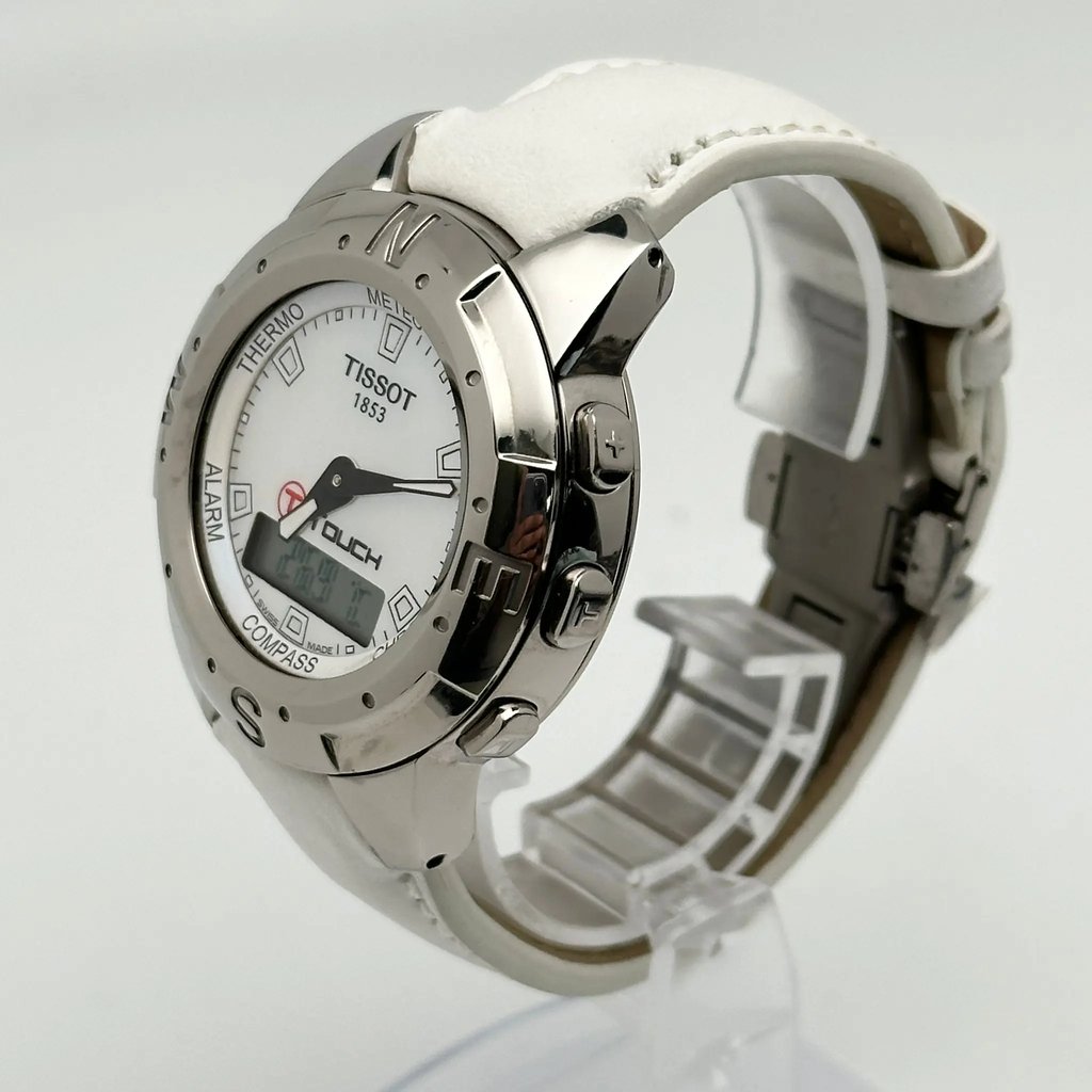 View Of Opposite Crown Facing Side Of Tissot T33.7.658.81 Stainless Steel,Titanium Watch Pre Owned Condition