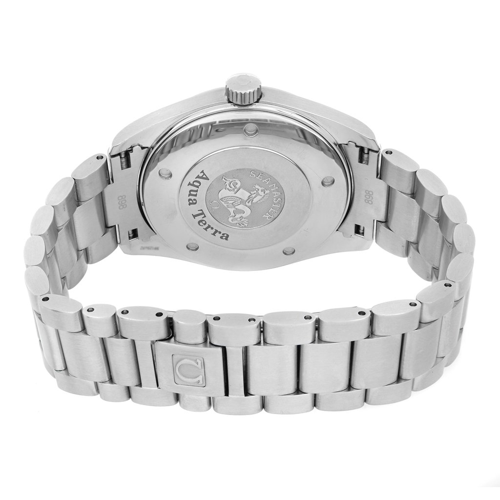 Back View Of Solid Back Case And Closed Stainless Steel Band Of OMEGA 2517.80.00 Watch Pre Owned Condition