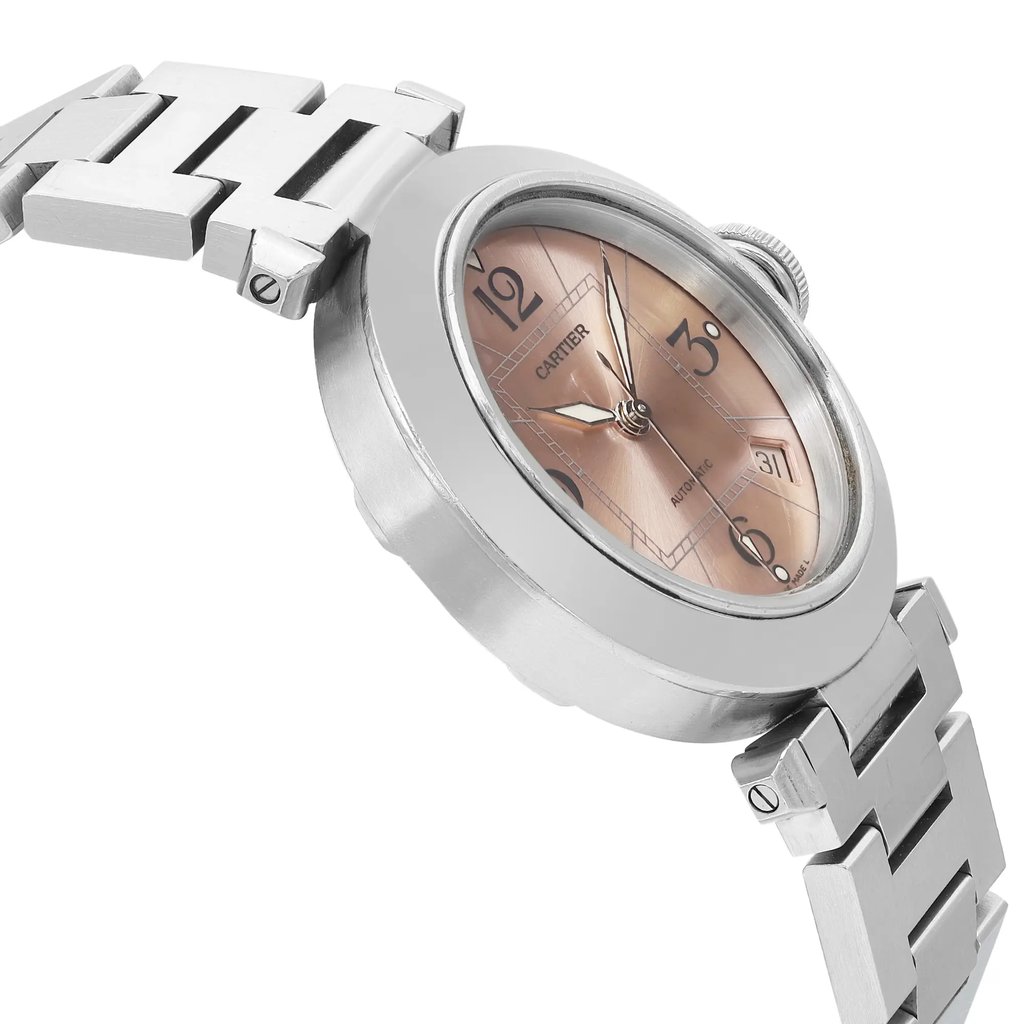 View Of Opposite Crown Facing Side Of Cartier W31075M7 Stainless Steel Watch Pre Owned Condition