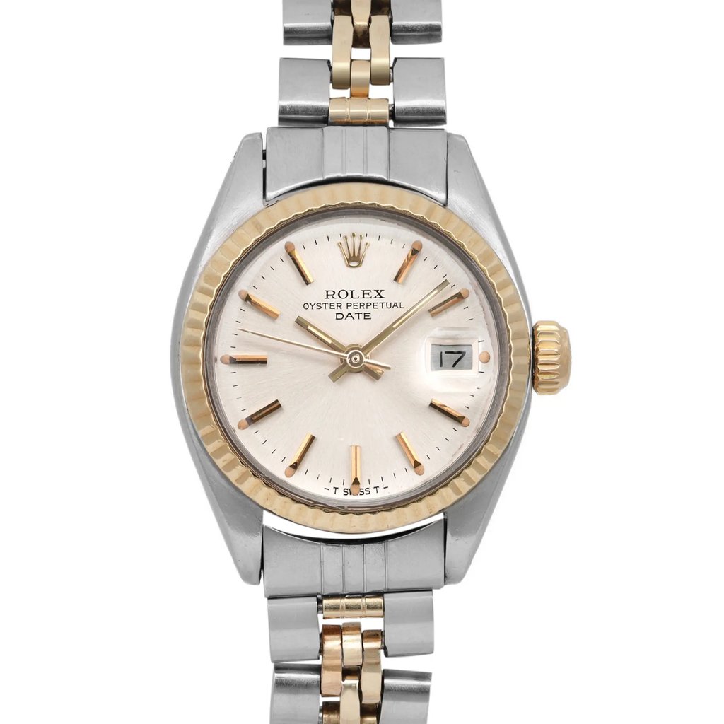 Up Close Front Facing Picture Of Rolex 6917 Stainless Steel Watch Pre Owned Condition