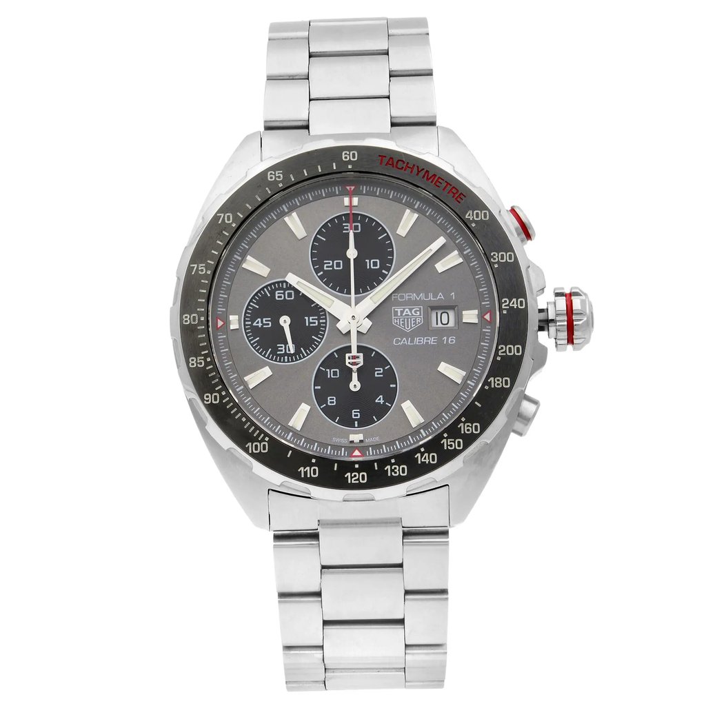 Front Full View Of TAG Heuer CAZ2012.BA0876 Stainless Steel Watch Pre Owned Condition {Product Condition}