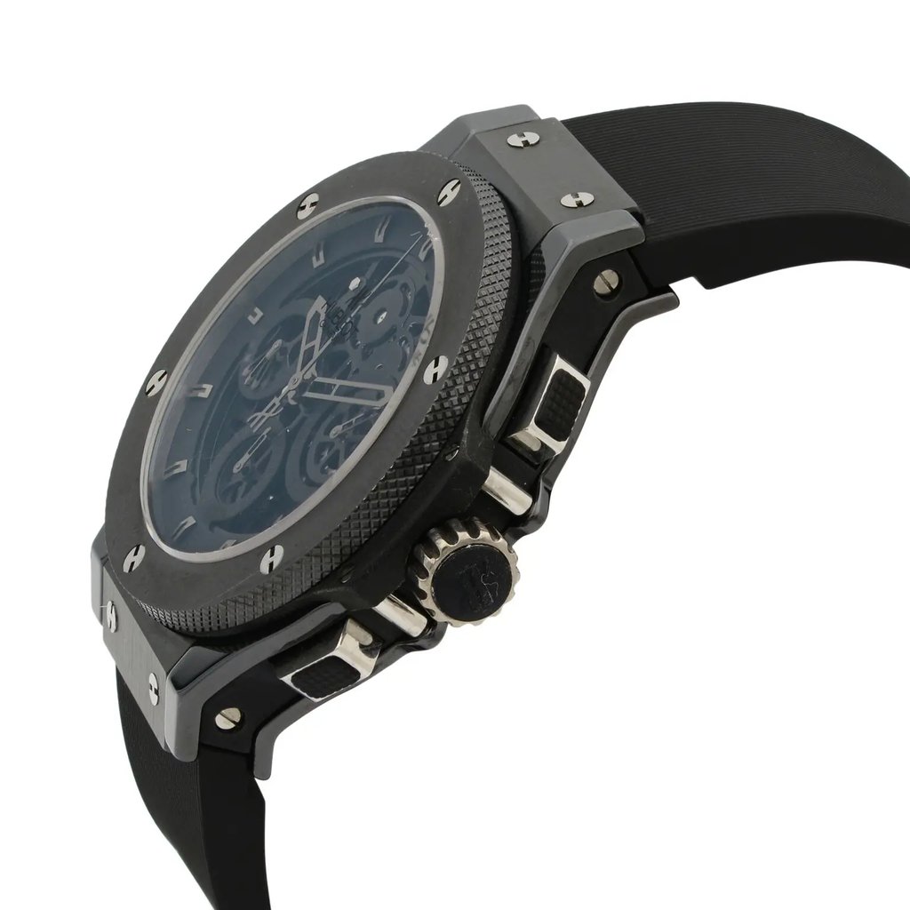 View Of Crown Facing Side Of Hublot 310.CM.1110.RX Ceramic Watch Pre Owned Condition