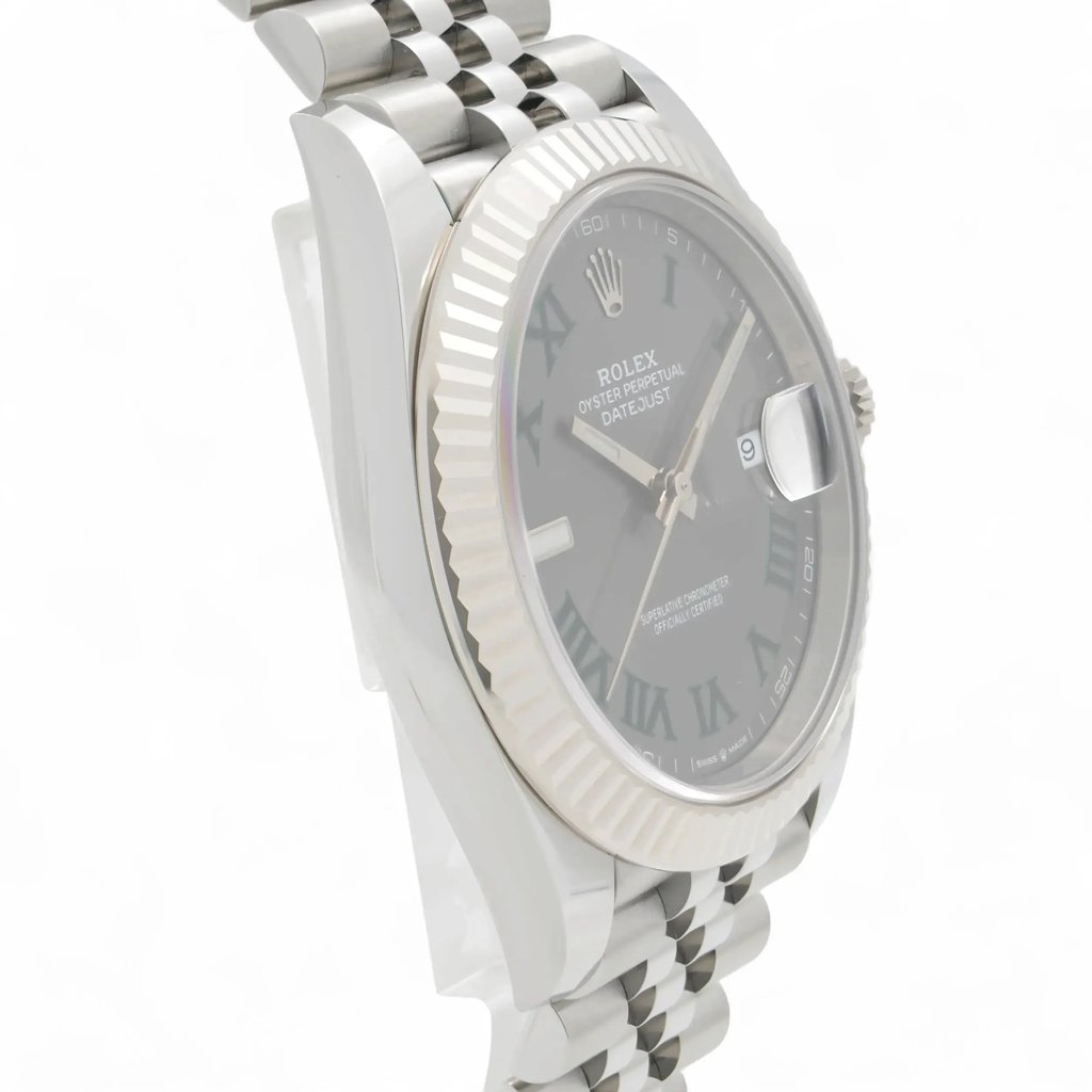View Of Opposite Crown Facing Side Of Rolex 126334 Stainless Steel Watch Pre Owned Condition