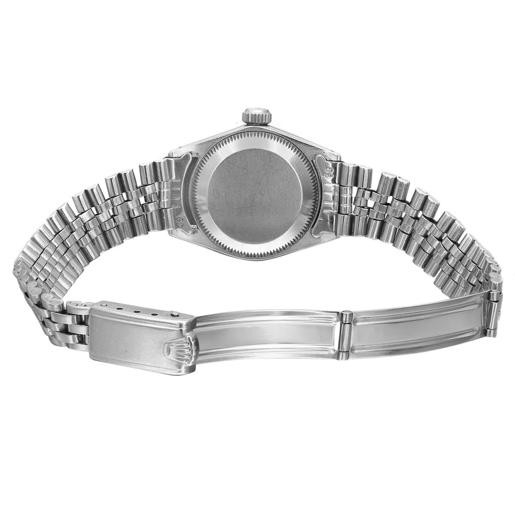 Back View Of Screwback Back Case And Open Stainless Steel Band Of Rolex 6517 Watch Pre Owned Condition