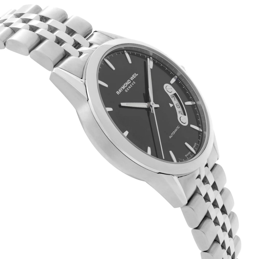 View Of Opposite Crown Facing Side Of RAYMOND WEIL 2770-ST-20011 Stainless Steel Watch Display Model Condition