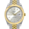 Up Close Front Facing Picture Of Rolex 126303 Stainless Steel Watch Pre Owned Condition