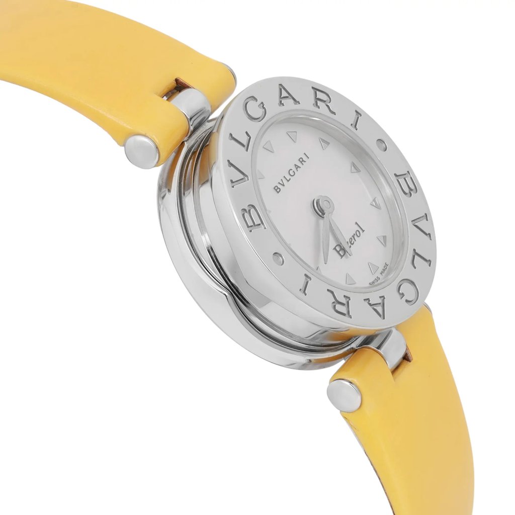 View Of Opposite Crown Facing Side Of Bvlgari BZ22S Stainless Steel Watch Pre Owned Condition