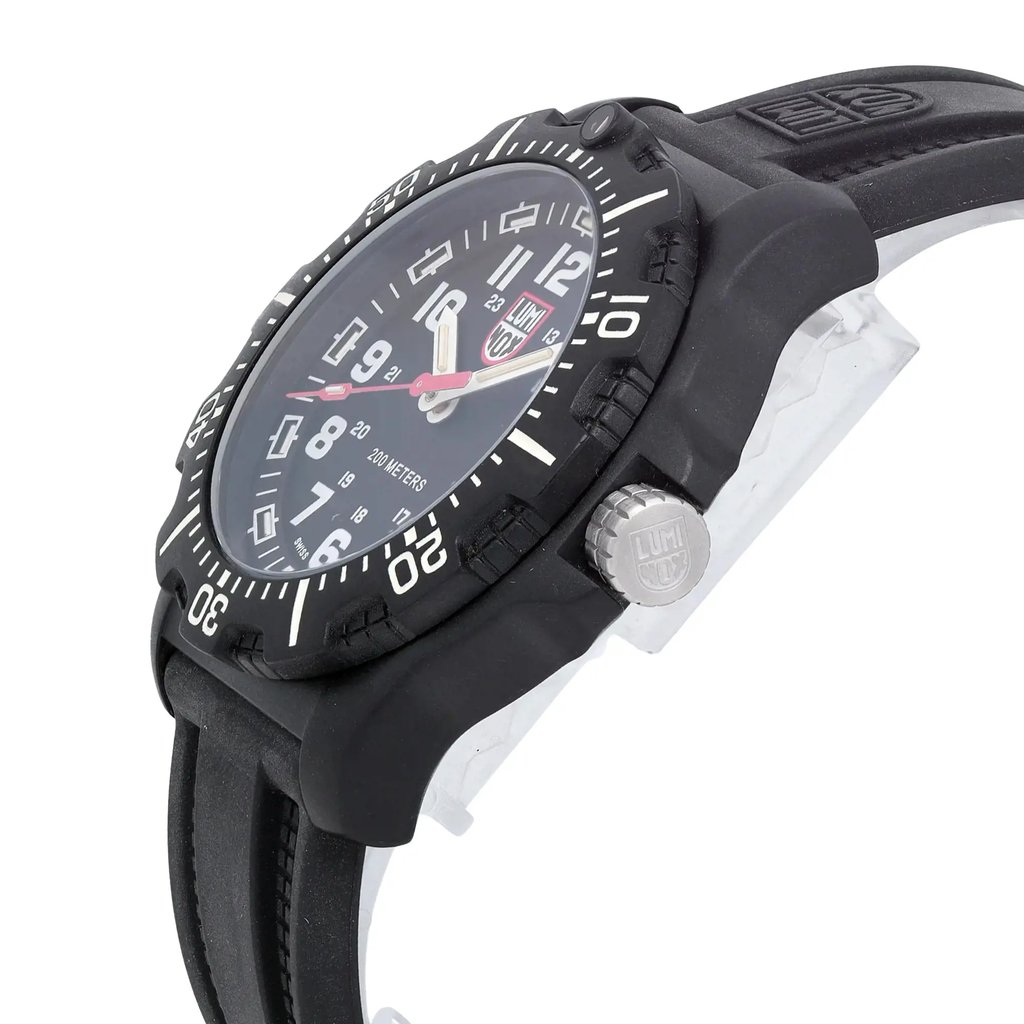 View Of Crown Facing Side Of Luminox XL.8881.F Carbon Watch Pre Owned Condition