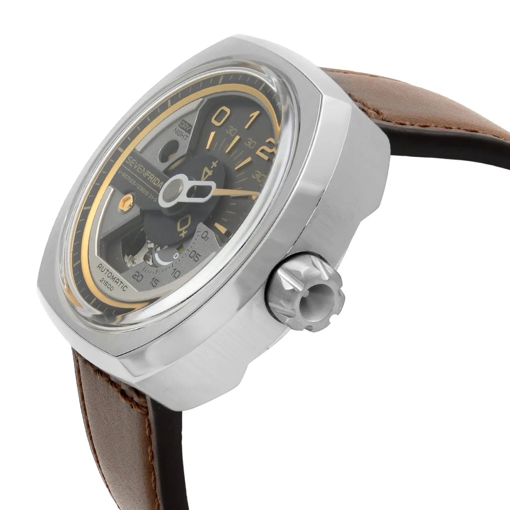 View Of Crown Facing Side Of SEVENFRIDAY V2/01 Stainless Steel Watch Unworn Condition