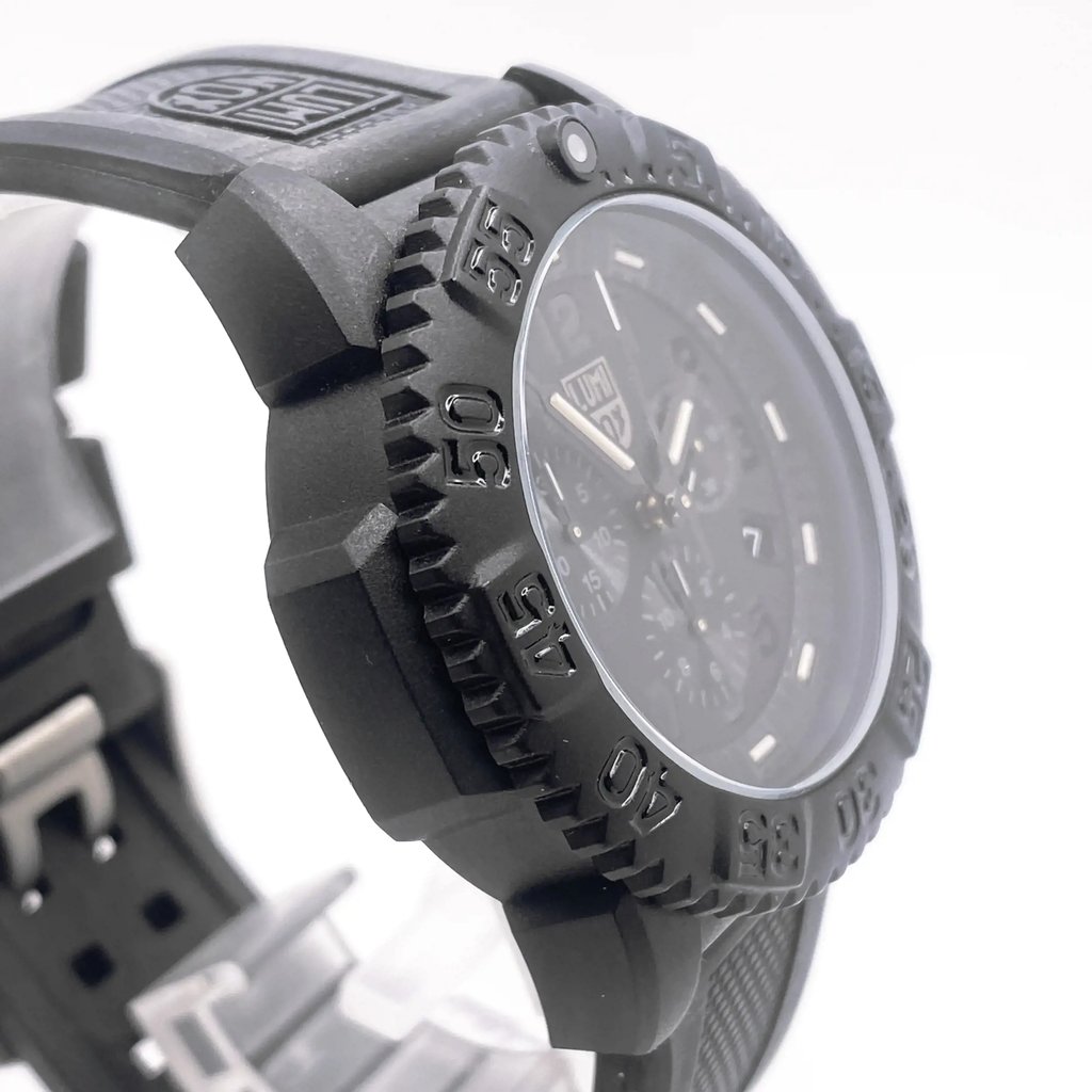 View Of Opposite Crown Facing Side Of Luminox XS.3081.BO Carbon Watch Pre Owned Condition