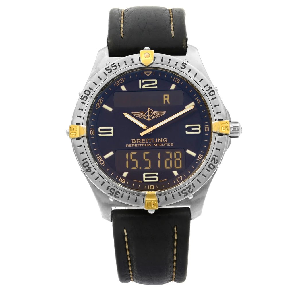 Front Full View Of Breitling F56059 Titanium Watch Pre Owned Condition {Product Condition}