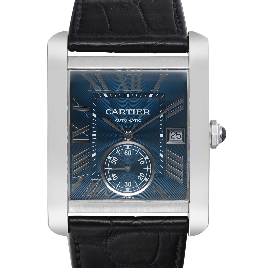 Up Close Front Facing Picture Of Cartier WSTA0010 Stainless Steel Watch Pre Owned Condition