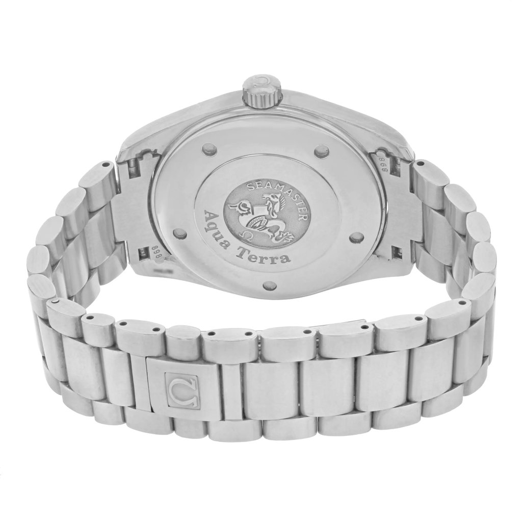 Back View Of {Caseback} Back Case And Closed Stainless Steel Band Of OMEGA 2517.5 Watch Pre Owned Condition