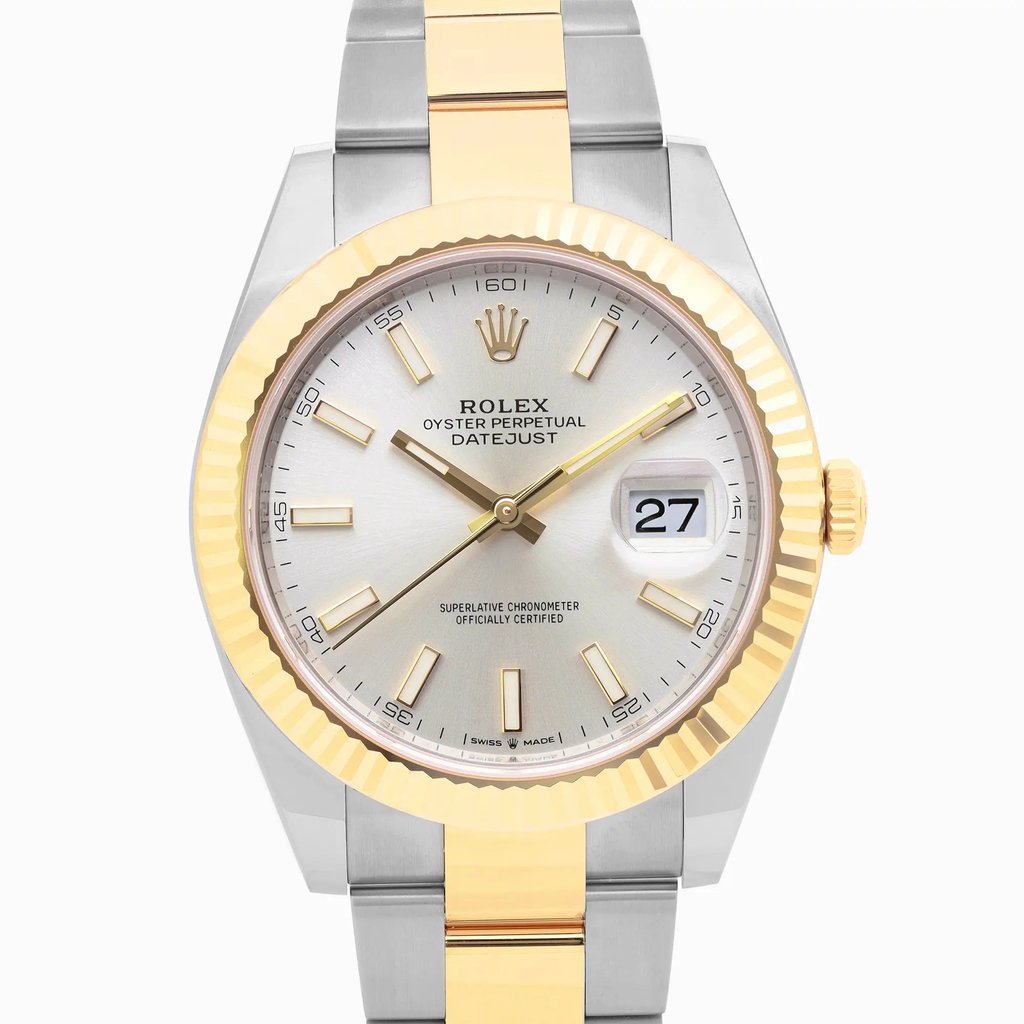 Up Close Front Facing Picture Of Rolex 126333 Stainless Steel Watch New Condition