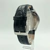 Back View Of {Caseback} Back Case And Closed Leather Band Of Pulsar V33J-X065 Watch Pre Owned Condition