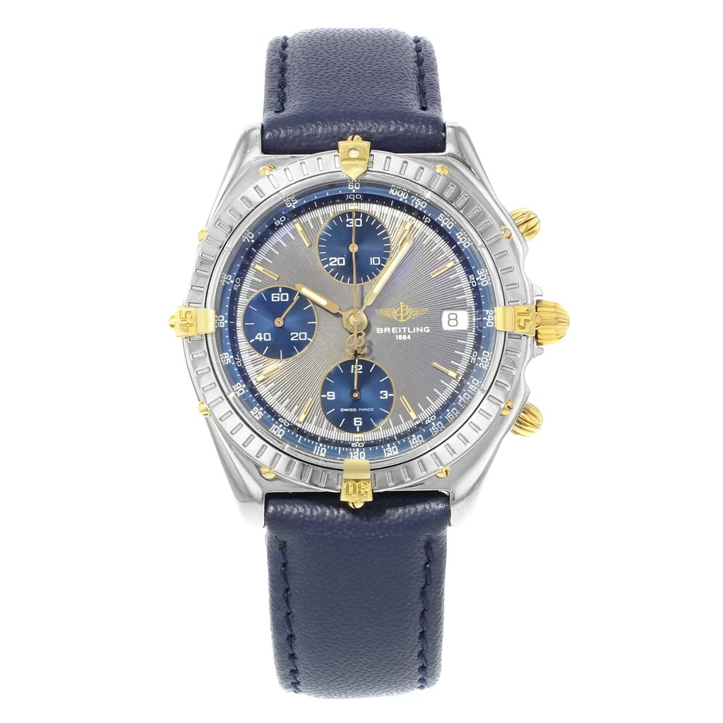 Front Full View Of Breitling B13048 Stainless Steel Watch Pre Owned Condition {Product Condition}