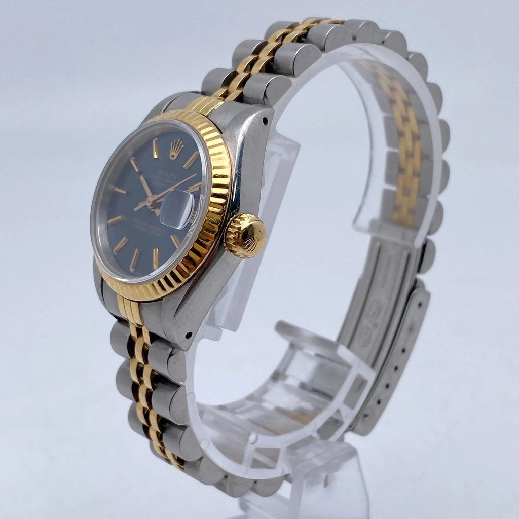 View Of Crown Facing Side Of Rolex 69173 Stainless Steel Watch Pre Owned Condition