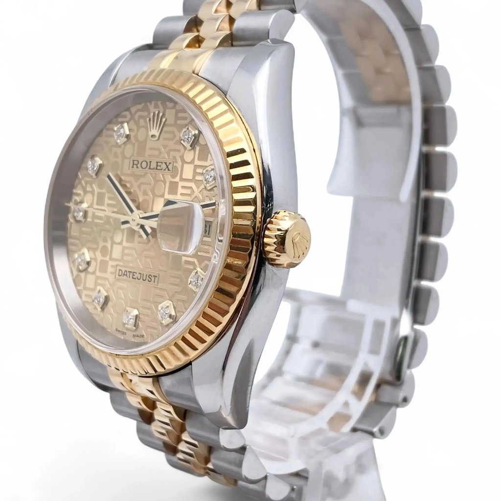 View Of Crown Facing Side Of Rolex 116233 Stainless Steel Watch Pre Owned Condition