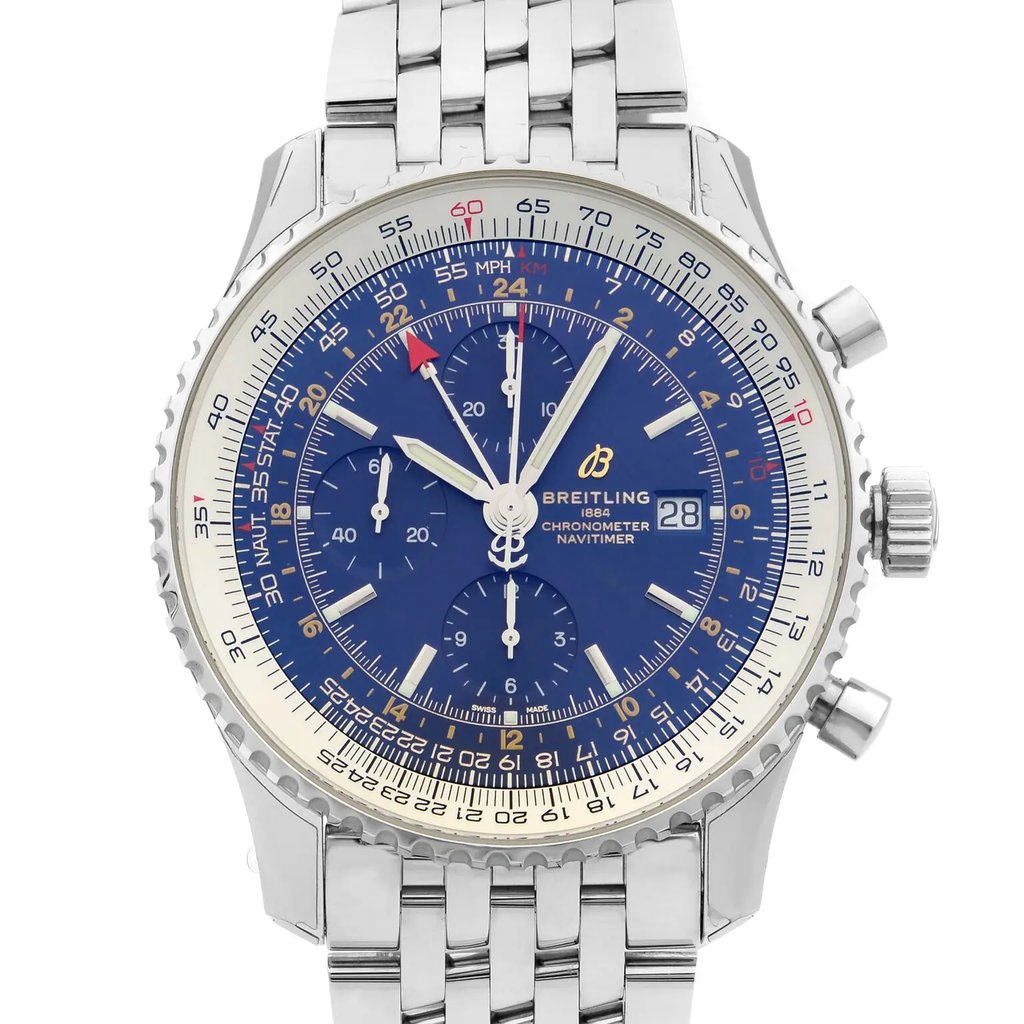 Up Close Front Facing Picture Of Breitling A24322121C2A1 Stainless Steel Watch Display Model Condition