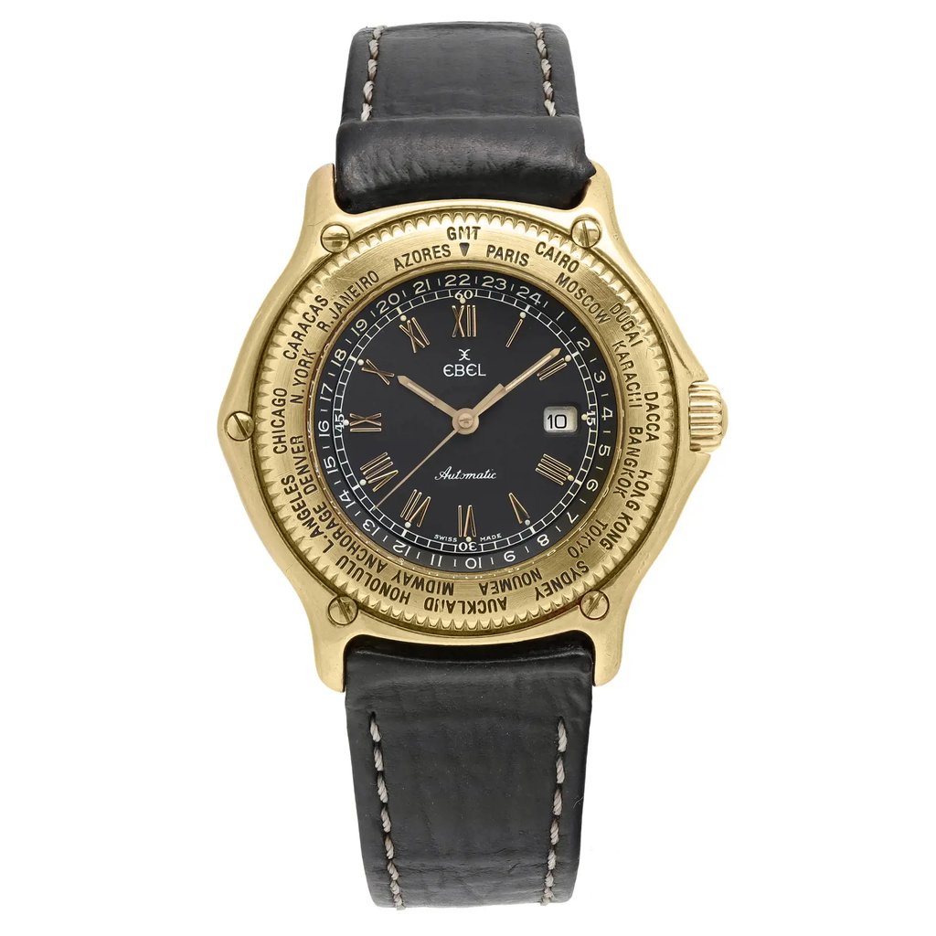 Front Full View Of EBEL 8124913                     Gold 18kt Watch Pre Owned Condition Fair