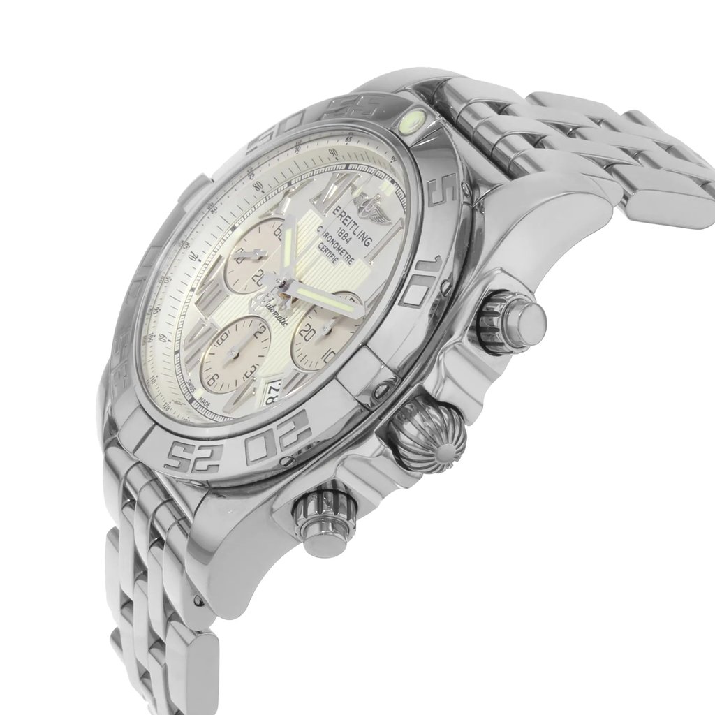 View Of Crown Facing Side Of Breitling AB011012/A690-375A Stainless Steel Watch Pre Owned Condition