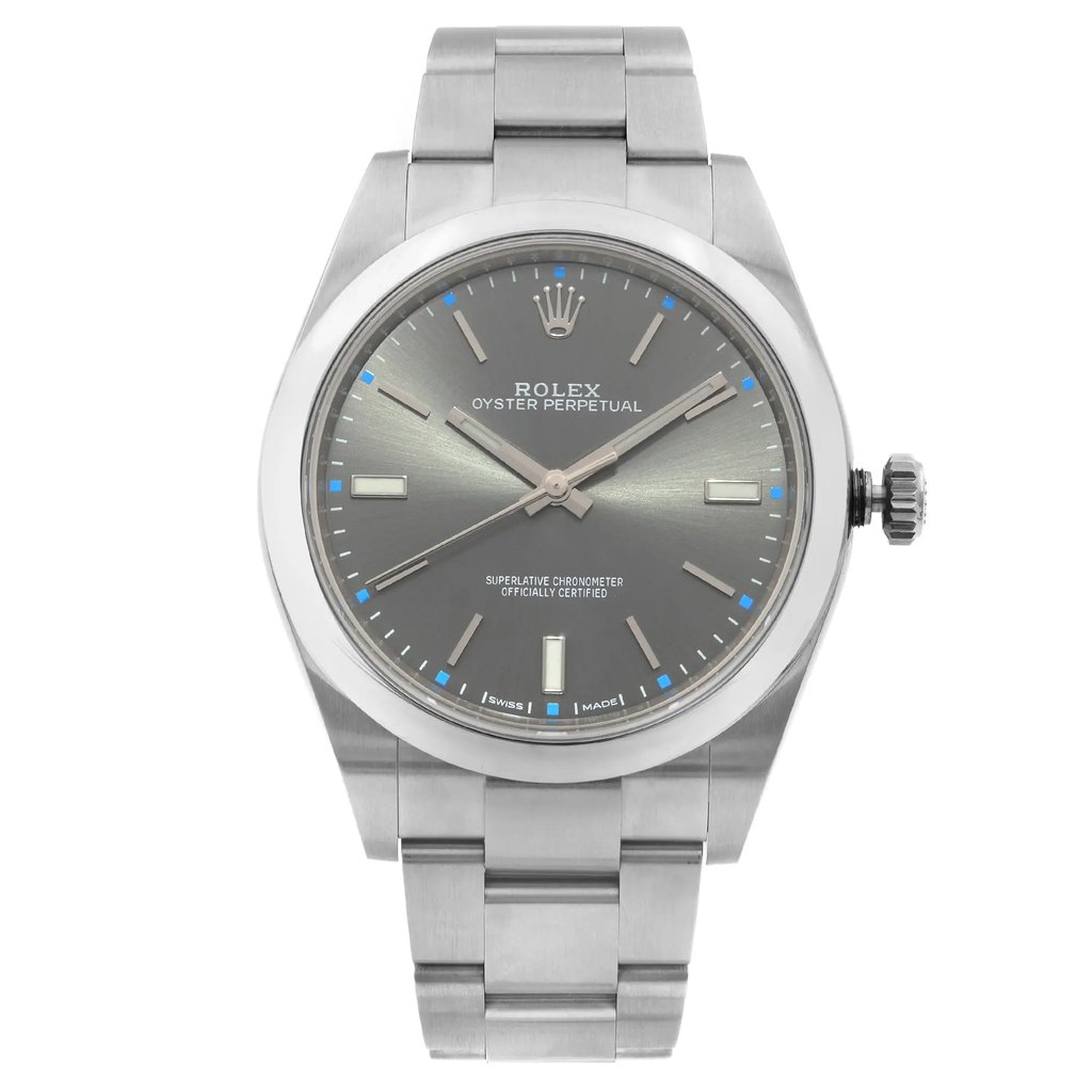Front Full View Of Rolex 114300 Stainless Steel Watch Pre Owned Condition Good