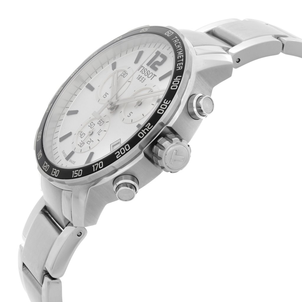 View Of Crown Facing Side Of Tissot T095.417.11.037.00 Stainless Steel Watch Unworn Condition