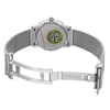 Back View Of Snap Back Case And Open Stainless Steel Band Of Movado 0607220 Watch Display Model Condition
