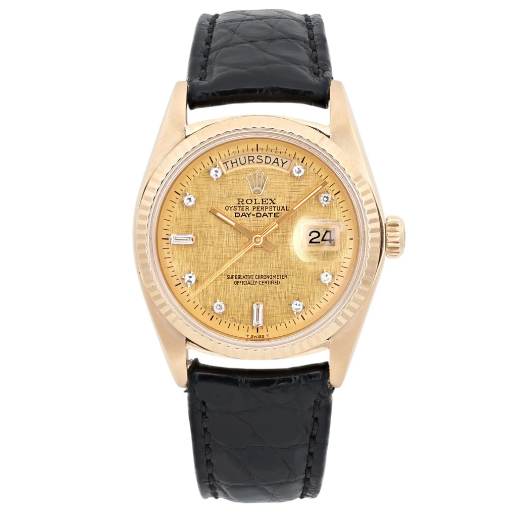 Front Full View Of Rolex 1803 Yellow Gold Watch Pre Owned Condition {Product Condition}
