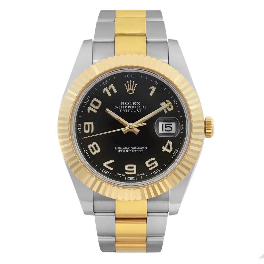 Front Full View Of Rolex 116333  Stainless Steel Watch Pre Owned Condition Good