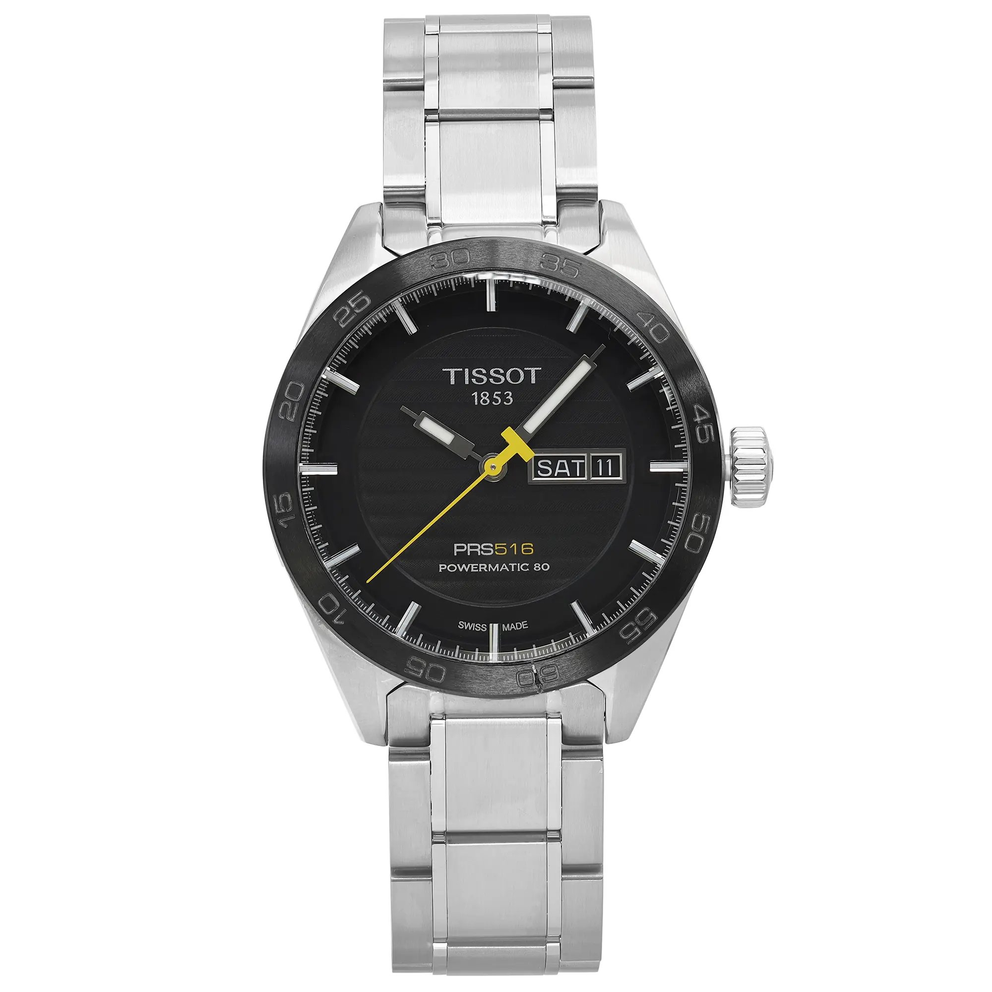 Front Full View Of Tissot T100.430.11.051.00 Stainless Steel Watch New With Defects Condition {Product Condition}