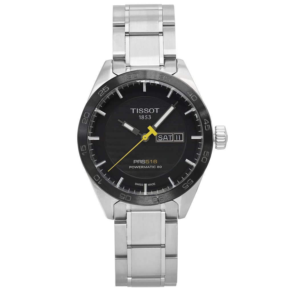 Front Full View Of Tissot T100.430.11.051.00 Stainless Steel Watch New With Defects Condition {Product Condition}