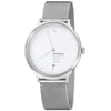 An image of a Wristwatch by Mondaine. This Unworn item is designed for Men, featuring a Classic,Dress/Formal style. It has a Quartz movement and an Analog display with a White dial color. The indices include 12-Hour Dial,Arabic Numerals,Stick Indexes. The band is made of Stainless Steel and the case is made of Stainless Steel. The watch has a Round shape with a case size of 38 mm and a case thickness of 7 mm.