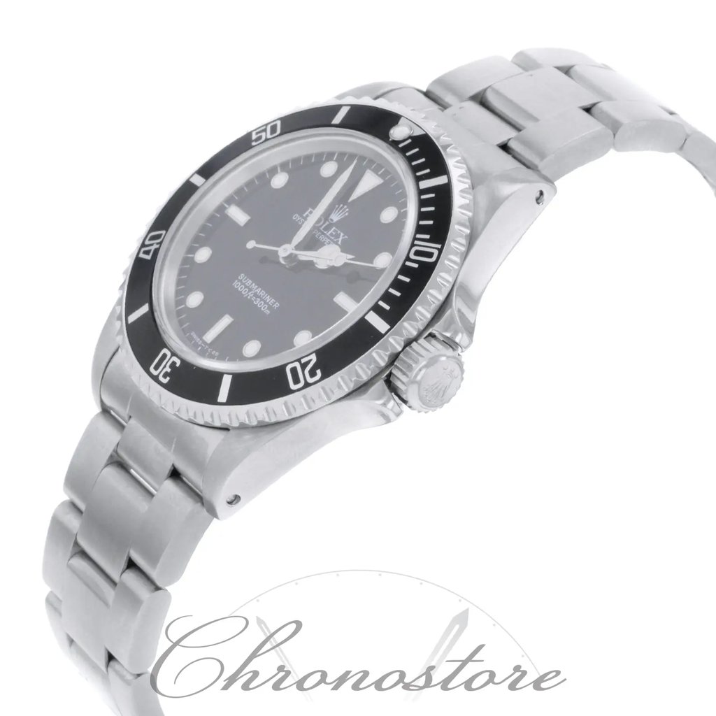 View Of Crown Facing Side Of Rolex 14060 Stainless Steel Watch Pre Owned Condition
