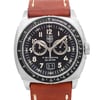 An image of a Wristwatch by Luminox. This Display Model item is designed for Men, featuring a Pilot/Aviator style. It has a Quartz movement and an Analog display with a Black dial color. The indices include 12-Hour Dial,Arabic Numerals,Multi Dial. The band is made of Leather and the case is made of Stainless Steel. The watch has a Cushion shape with a case size of 44 mm and a case thickness of 14 mm.
