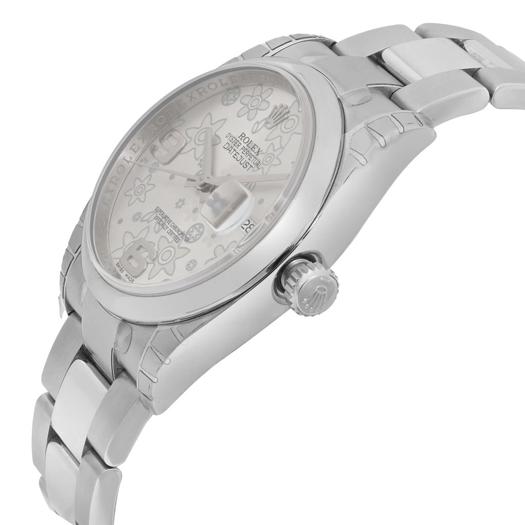 View Of Crown Facing Side Of Rolex 116200 sfao Stainless Steel Watch Unworn Condition