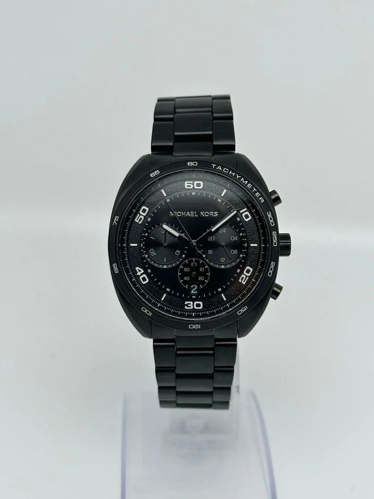 Front Full View Of Michael Kors MK8615 Stainless Steel Watch New With Defects Condition Good