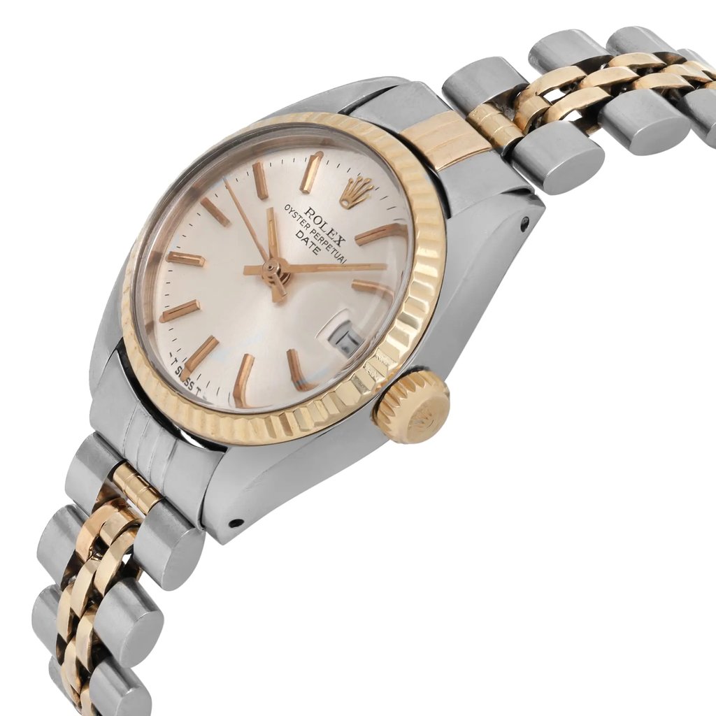 View Of Crown Facing Side Of Rolex 6917 Stainless Steel Watch Pre Owned Condition