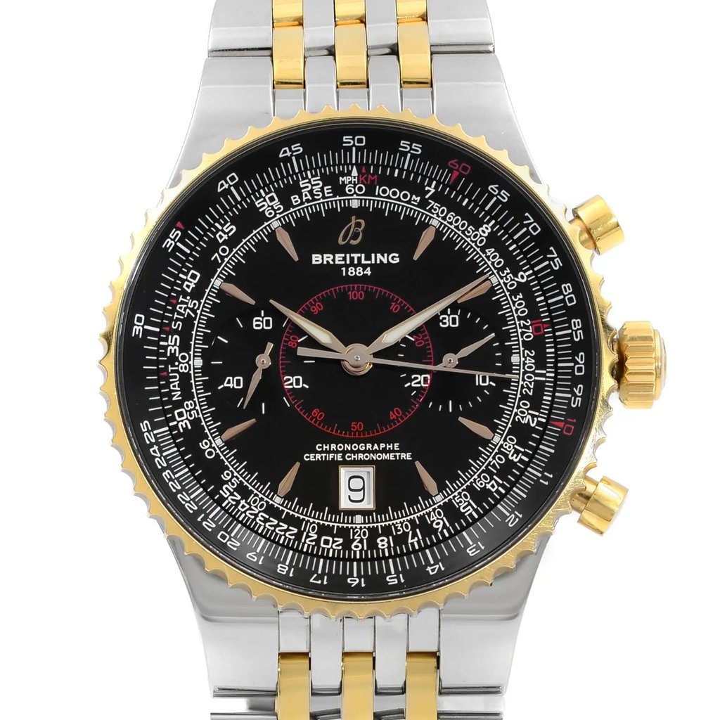 Up Close Front Facing Picture Of Breitling C2334021-B879 Stainless Steel Watch Display Model Condition