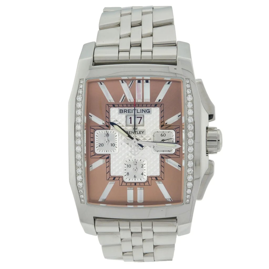Up Close Front Facing Picture Of Breitling A44365AF-H531SS Stainless Steel Watch Unworn Condition