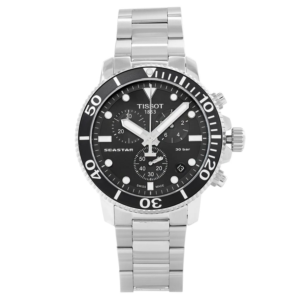 Front Full View Of Tissot T120.417.11.051.00 Stainless Steel Watch New With Defects Condition Excellent