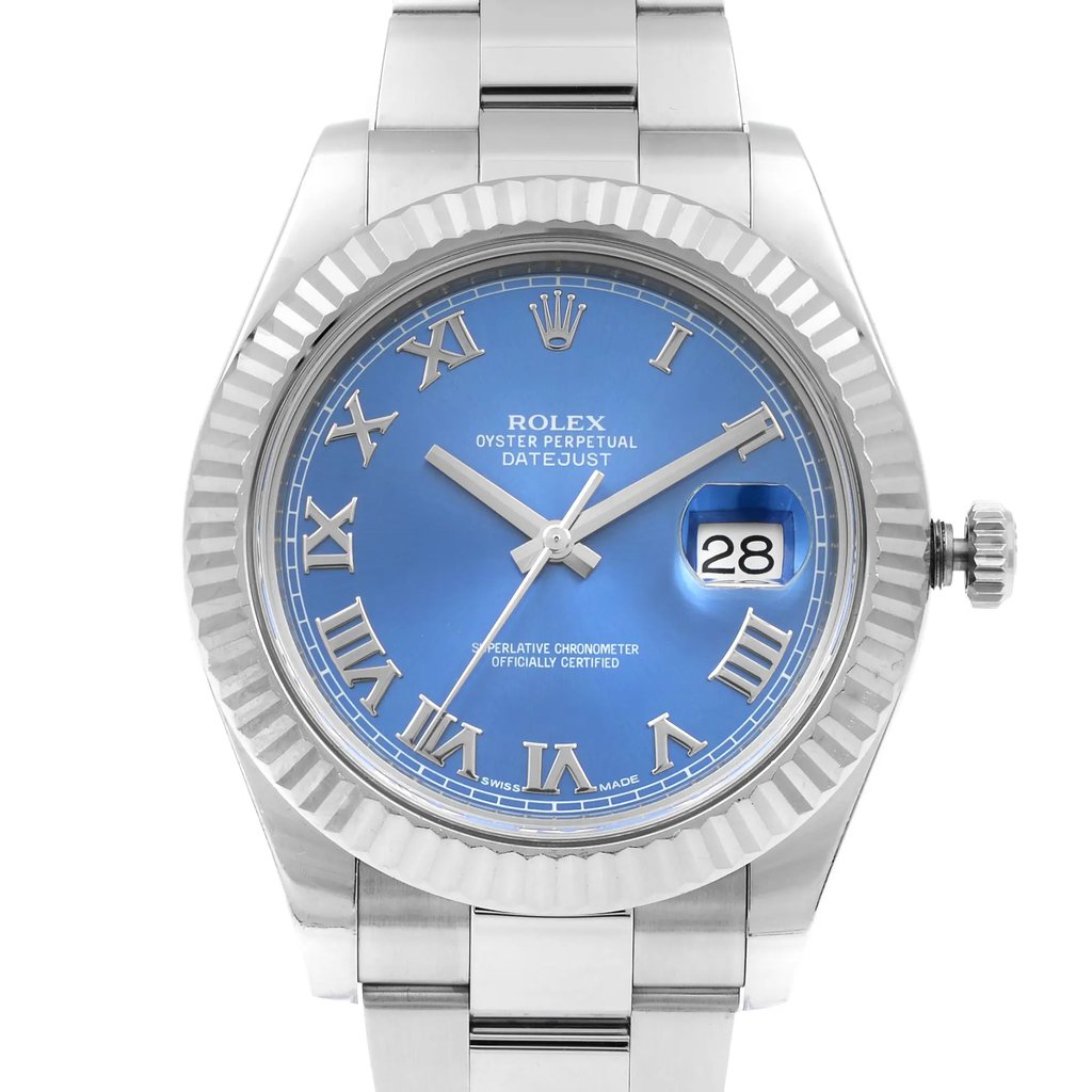 Up Close Front Facing Picture Of Rolex 116334 Stainless Steel Watch Pre Owned Condition