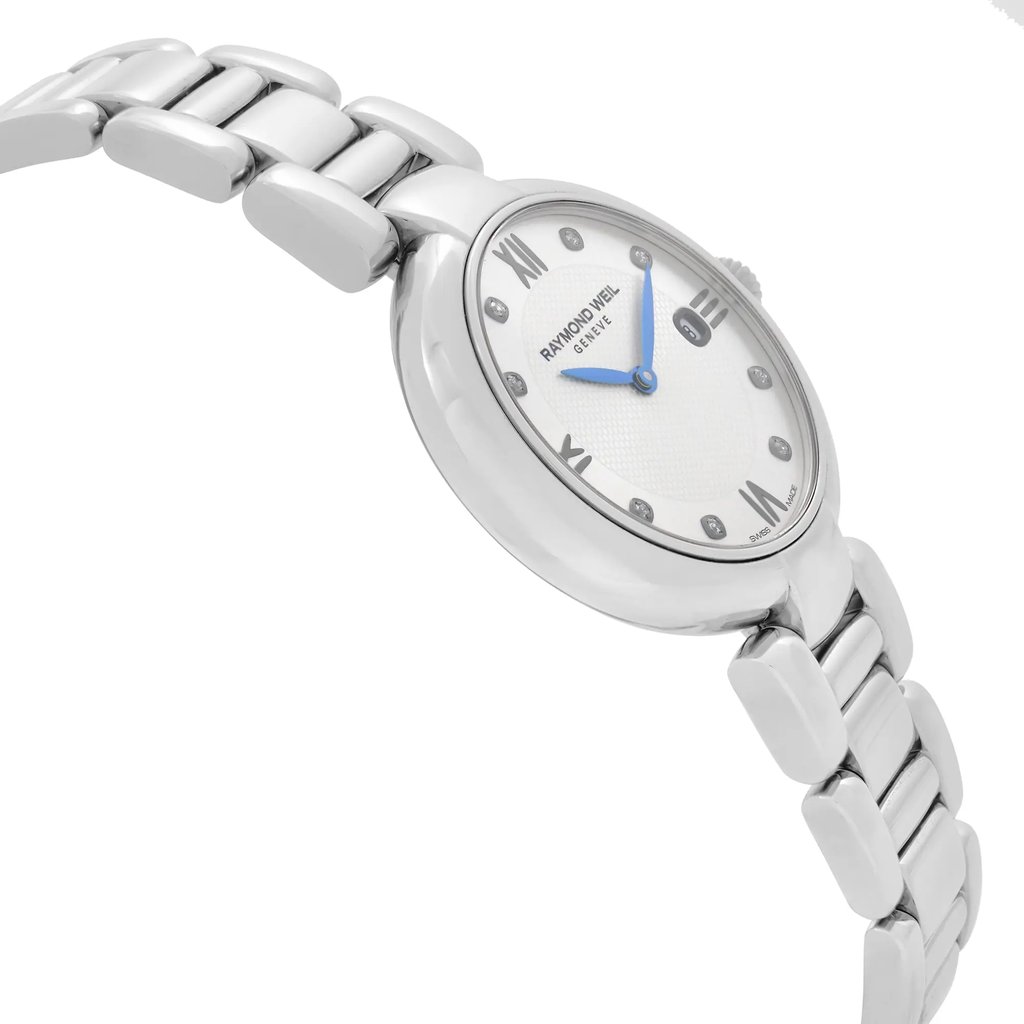 View Of Opposite Crown Facing Side Of RAYMOND WEIL 1600-ST-RE695 Stainless Steel Watch Unworn Condition