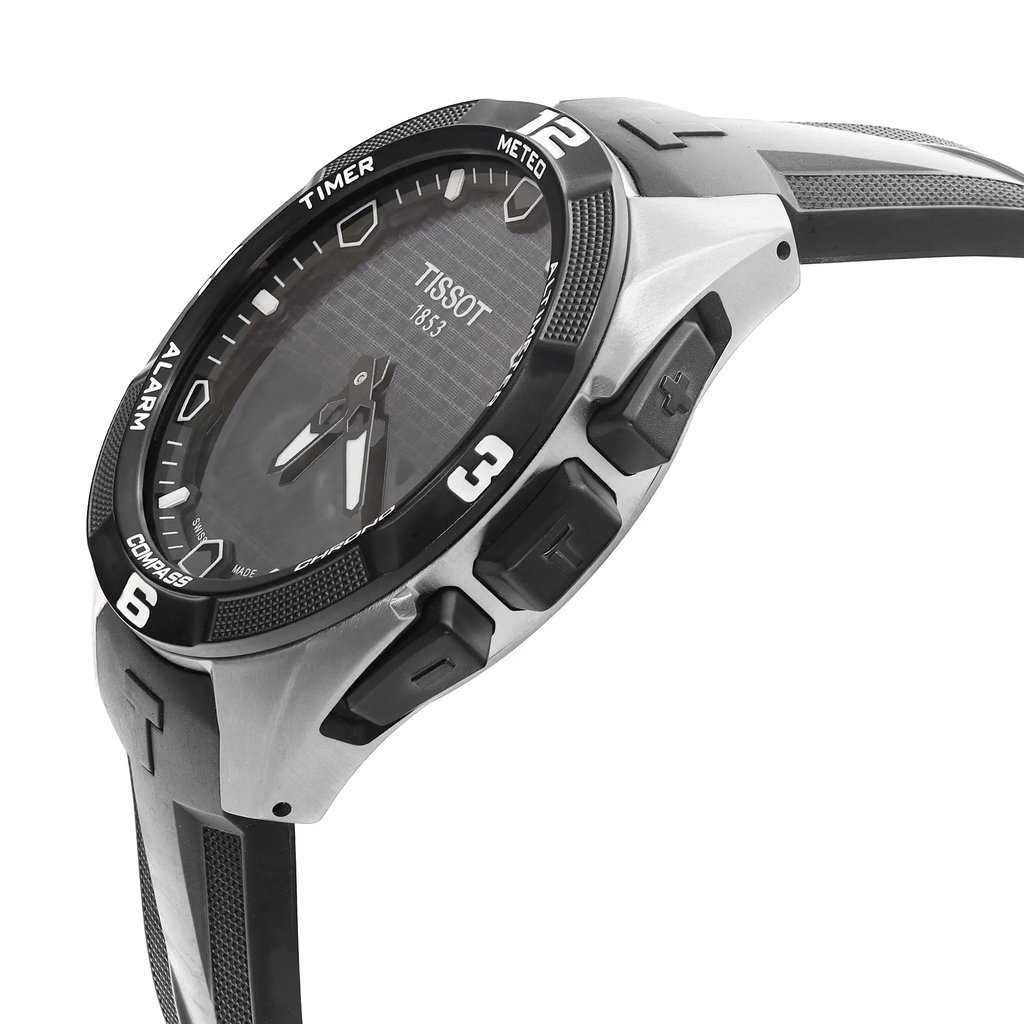 View Of Opposite Crown Facing Side Of Tissot T091.420.47.051.00 Titanium Watch New With Defects Condition