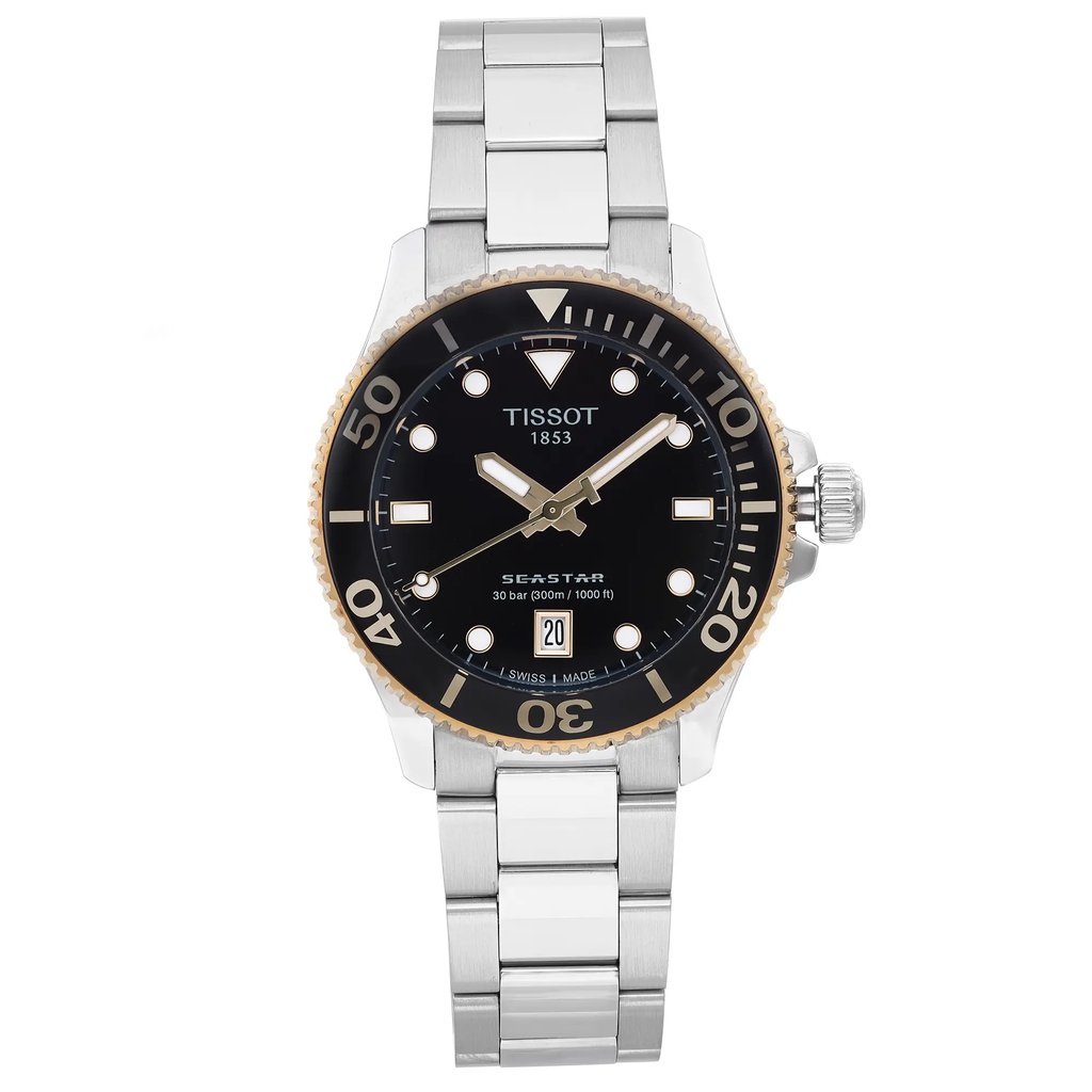 Front Full View Of Tissot T120.210.21.051.00 Stainless Steel Watch Unworn Condition Excellent