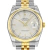 Up Close Front Facing Picture Of Rolex 116203 SSJ Stainless Steel Watch Display Model Condition