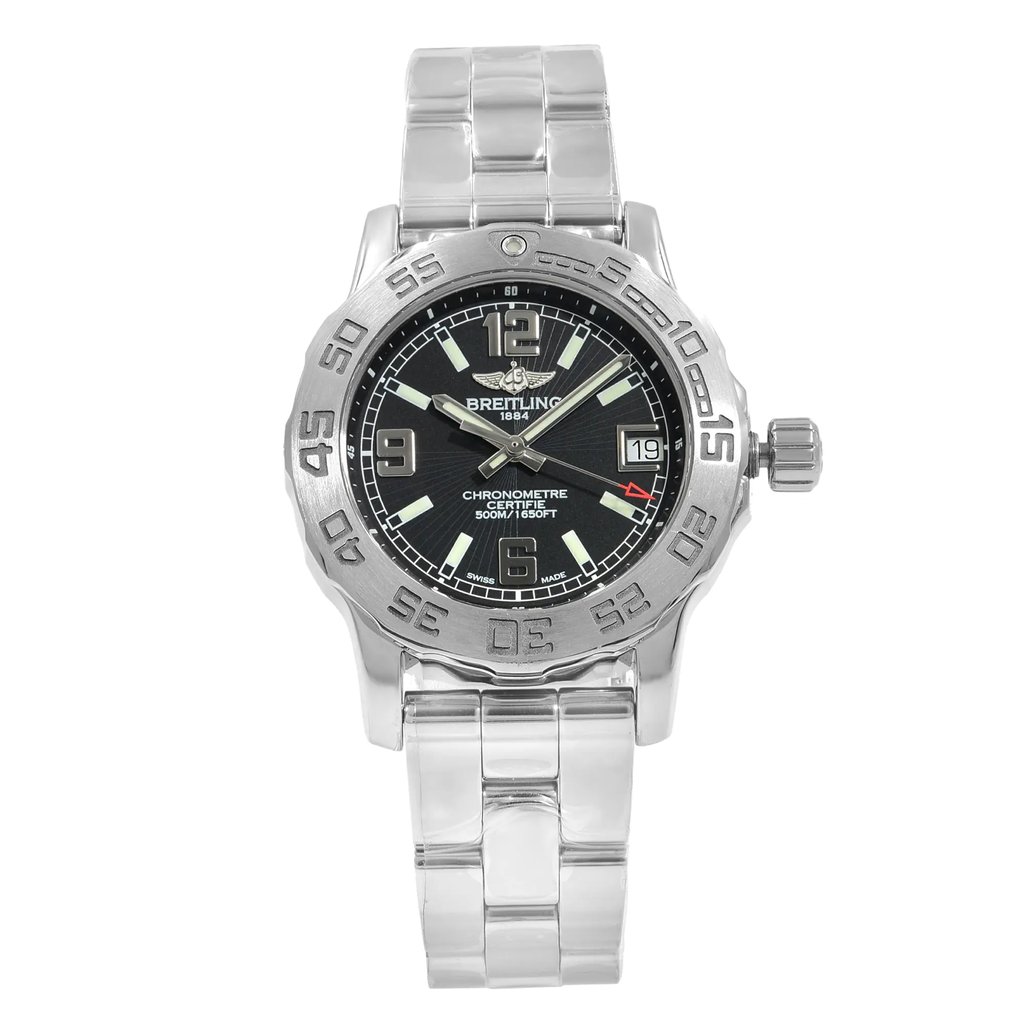 Front Full View Of Breitling A7738711/BB51-158A Stainless Steel Watch Display Model Condition {Product Condition}