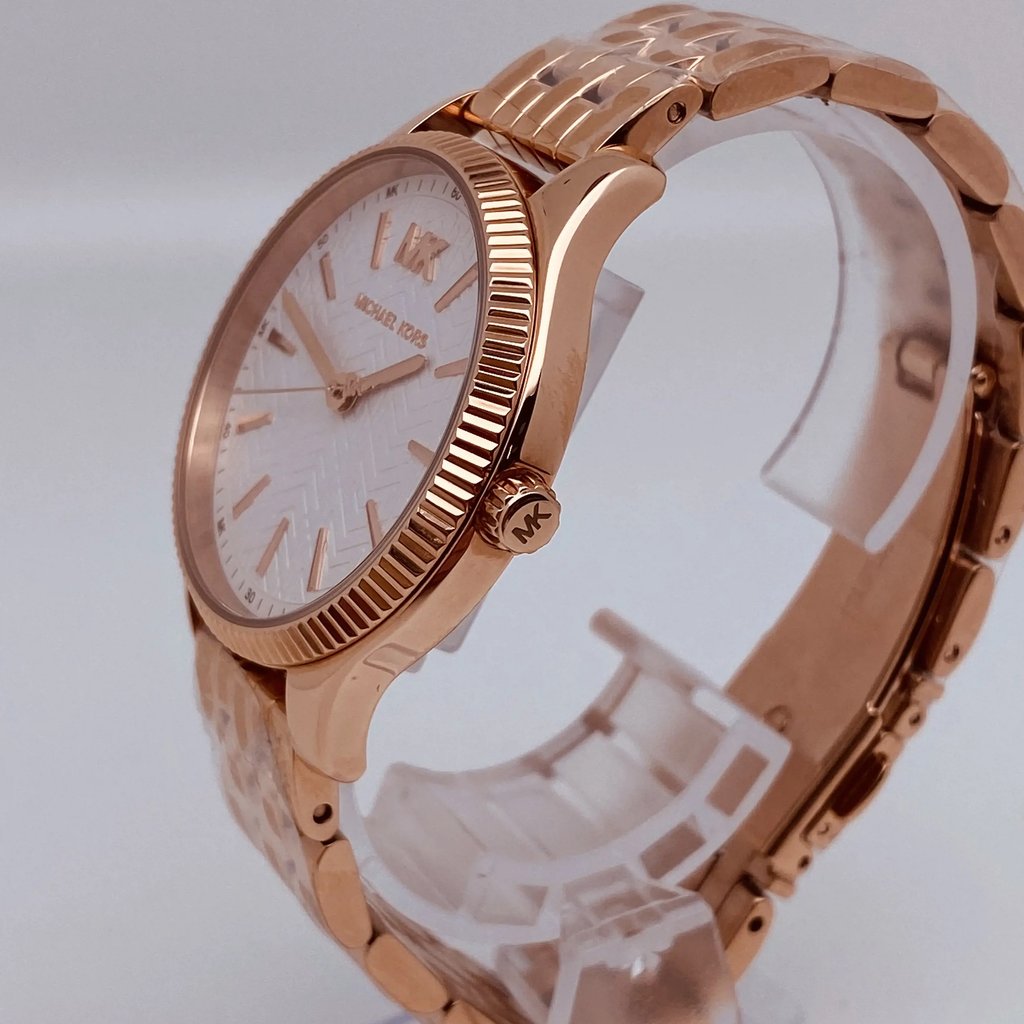 View Of Crown Facing Side Of Michael Kors Watches MK6641 Stainless Steel Watch New With Defects Condition