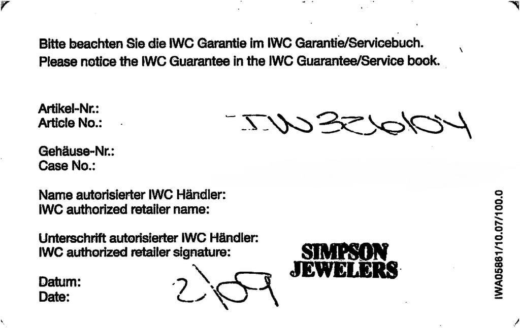 5th image of IWC IW3261-04 Wristwatch, PreOwned condition