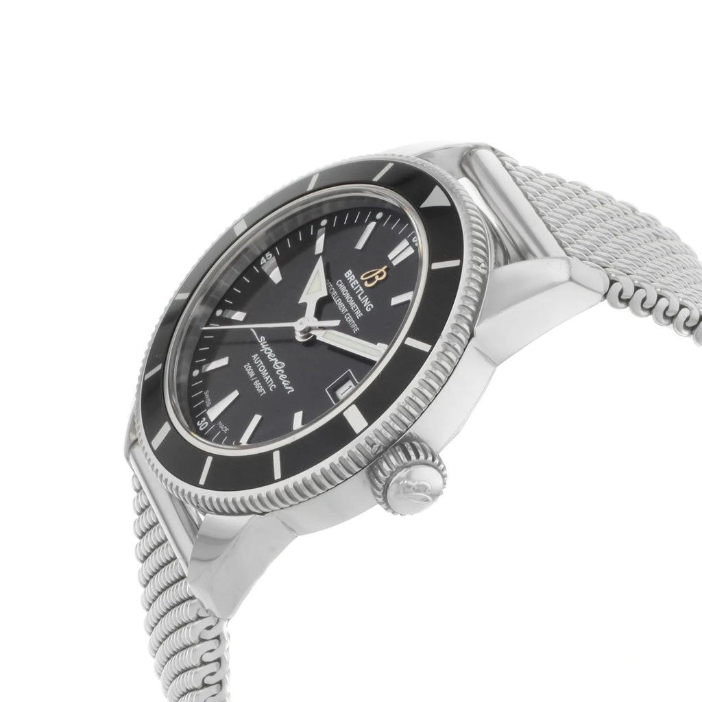 View Of Crown Facing Side Of Breitling A1732124/BA61-154A Stainless Steel Watch Pre Owned Condition